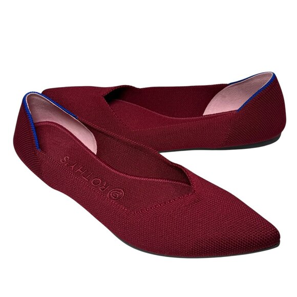 Rothy’s The Point Burgundy Red Flats size 9 Lk Nw! - Picture 3 of 9